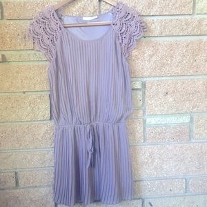 Purple Pleated Dress